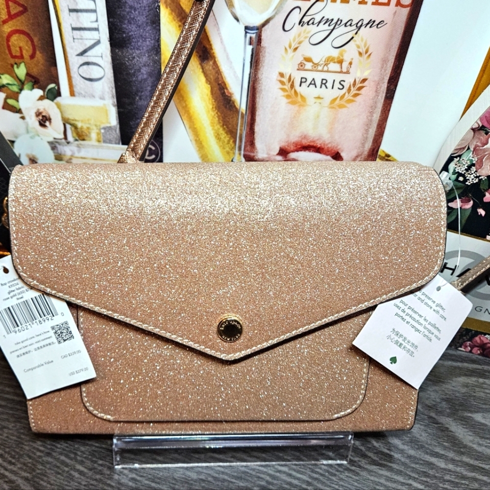 Kate Spade Rose Gold Glitter Crossbody